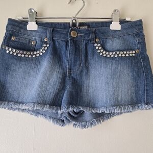 Embellished Denim Shorts